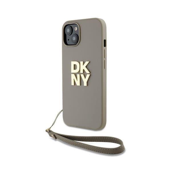 DKNY Wrist Strap Stock Logo - Case for iPhone 15 Plus (Beige)