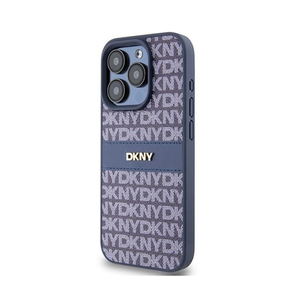 DKNYLeatherMonoStripe&MetalLogo-CaseforiPhone15Pro(blue)