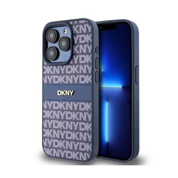 DKNYLeatherMonoStripe&MetalLogo-CaseforiPhone15Pro(blue)
