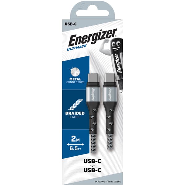 EnergizerUltimate-USB-CtillUSB-Canslutningskabel2m(silver)