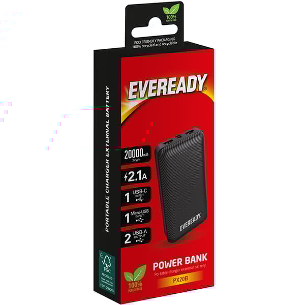 EvereadyPX20B-Powerbank20000mAh2xUSB-A(sort) Sort