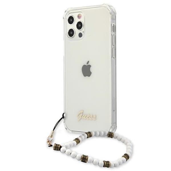GuessWhitePearlStrap-CaseiPhone12ProMax(Clear)