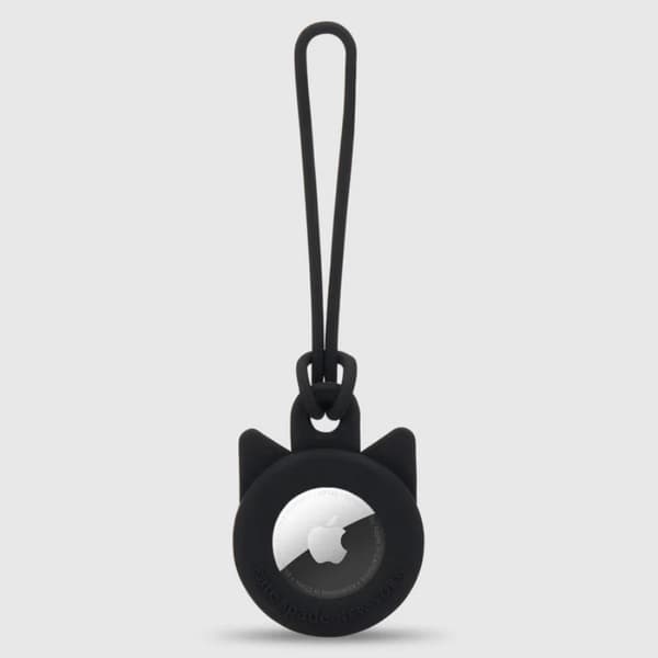 Kate Spade New York Holder - Protective Case Keychain for Apple AirTag (Black Cat)