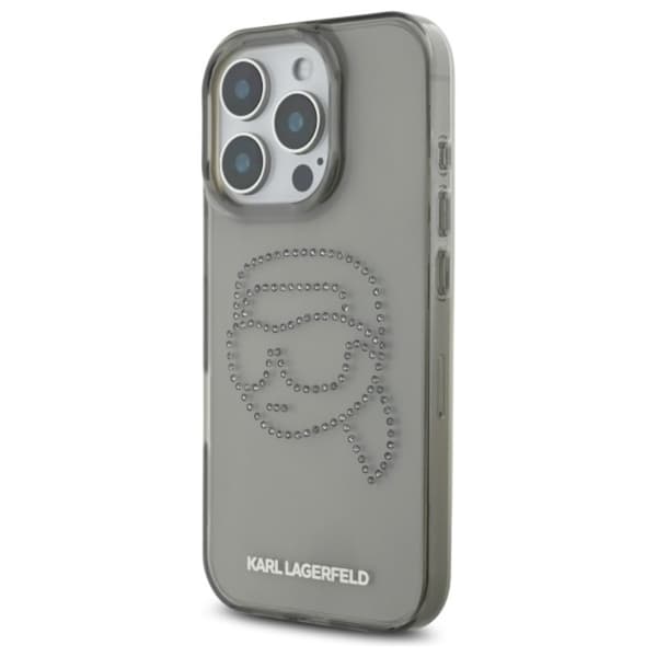 Karl Lagerfeld IML Rhinestones Karl Head - Case for iPhone 16 Pro Max (black)