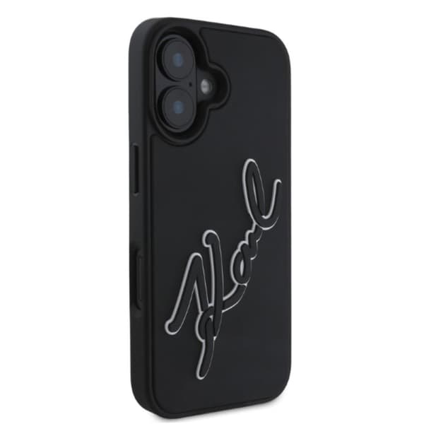 KarlLagerfeld3DRubberBicolorSignature-CaseforiPhone16(black)