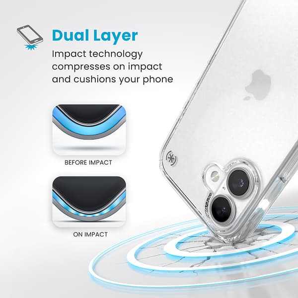 Speck Presidio Perfect-Clear - Case for iPhone 16 (Clear)
