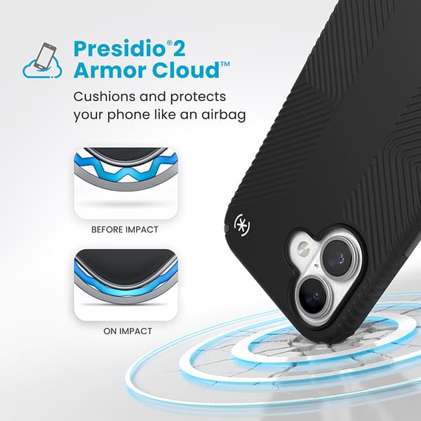 SpeckPresidio2Grip-CaseforiPhone16(Black/SlateGrey/White)