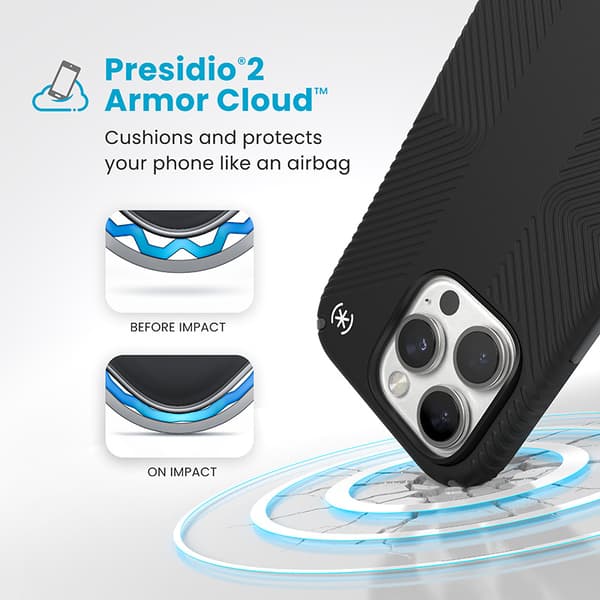 SpeckPresidio2Grip-CaseforiPhone16Pro(Black/SlateGrey/White)