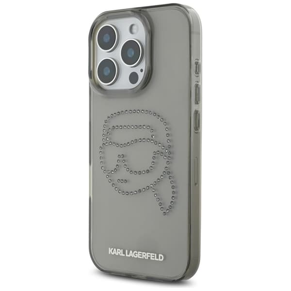 Karl Lagerfeld IML Rhinestones Karl Head - Case for iPhone 16 Pro (black)