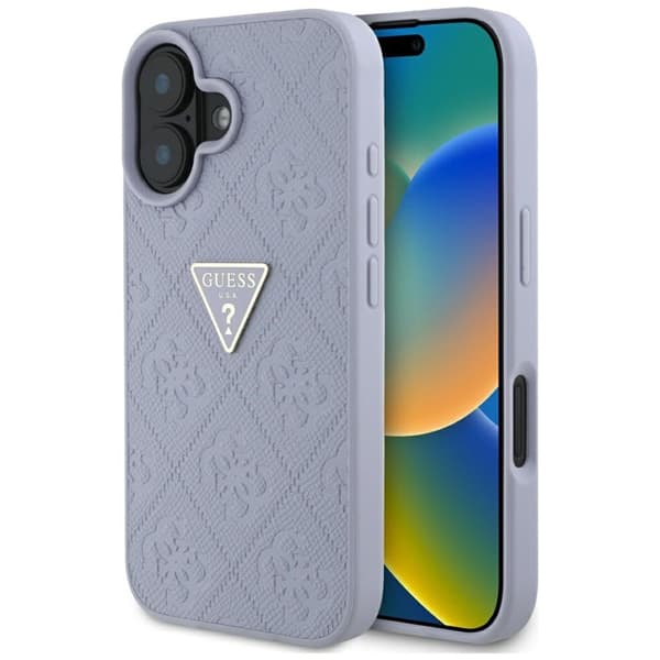 GuessHotStamp4GPatternTriangleMetalLogo-CaseforiPhone16(purple)