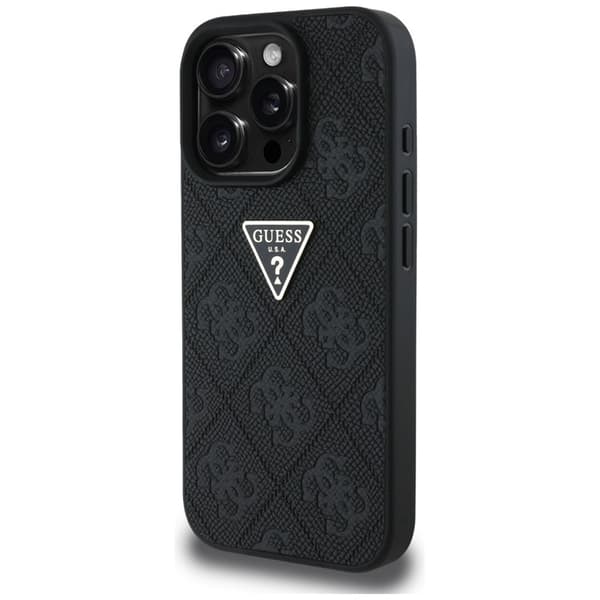 GuessHotStamp4GPatternTriangleMetalLogo-CaseforiPhone16Pro(black)