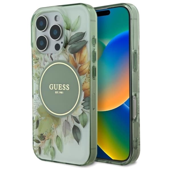 GuessIMLFlower&TonalCircleMagSafe-CaseforiPhone16Pro(Green)