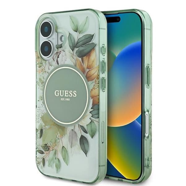 GuessIMLFlower&TonalCircleMagSafe-CaseforiPhone16(Green)