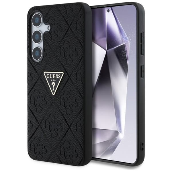 GuessHotStamp4GPatternTriangleMetalLogo-CaseforSamsungGalaxyS25(black)