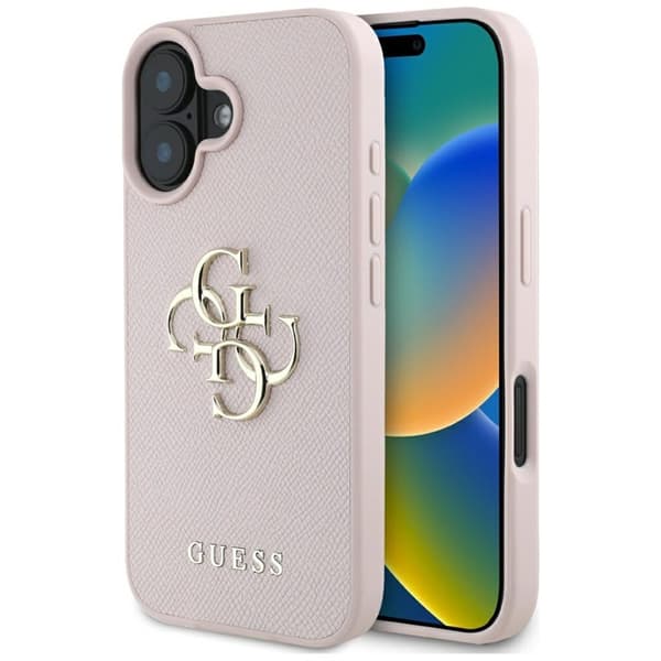 GuessGrainedBig4GLogoSmallClassicLogo-CaseforiPhone16(pink)