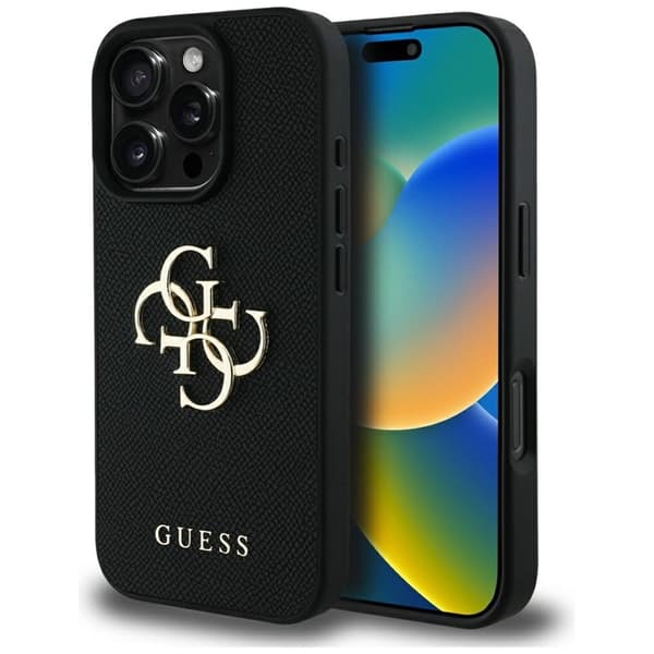 GuessGrainedBig4GLogoSmallClassicLogo-CaseforiPhone16Pro(black)