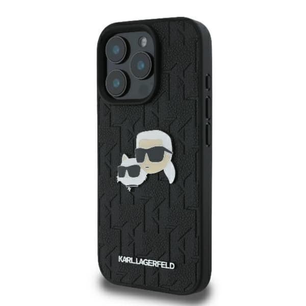 Karl Lagerfeld Monogram Karl & Choupette Head Pin - Case for iPhone 16 Pro (black)