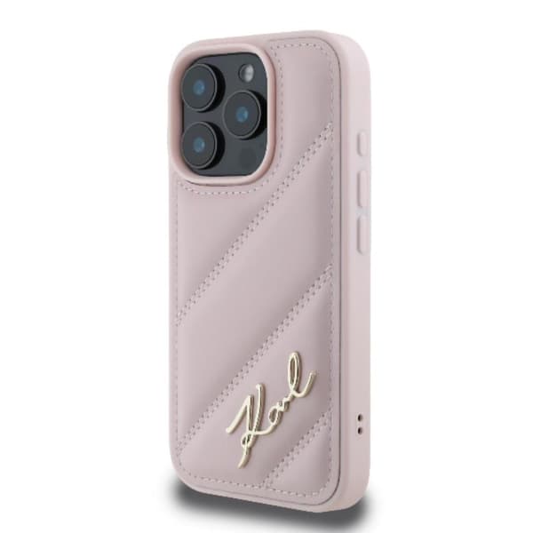 KarlLagerfeldQuiltedSignature-CaseforiPhone16Pro(pink)