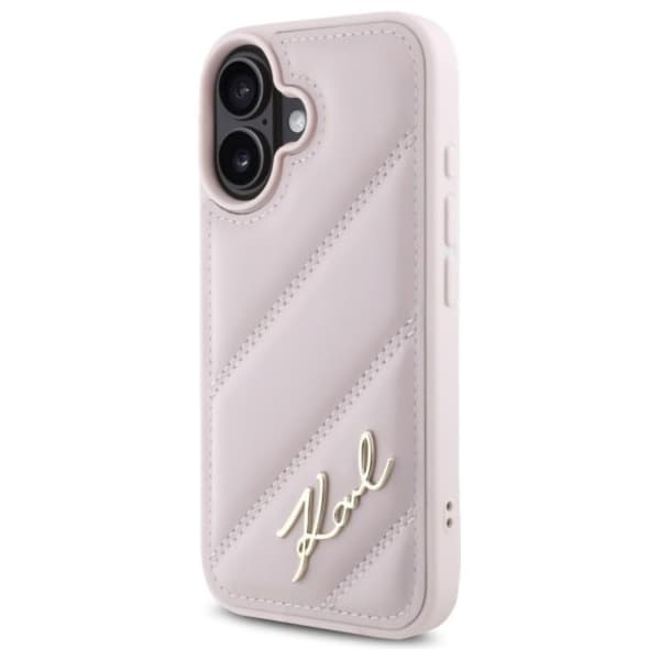 Karl Lagerfeld Quilted Signature - Case for iPhone 16 (pink)