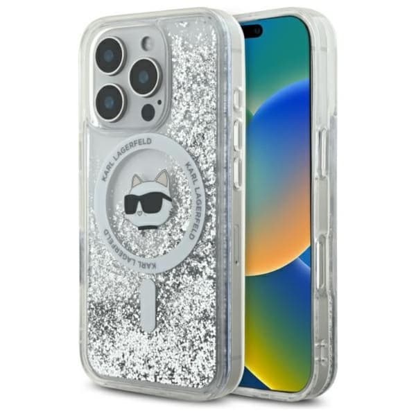 KarlLagerfeldLiquidGlitterChoupetteHeadMagSafe-CaseforiPhone16Pro(transparent)