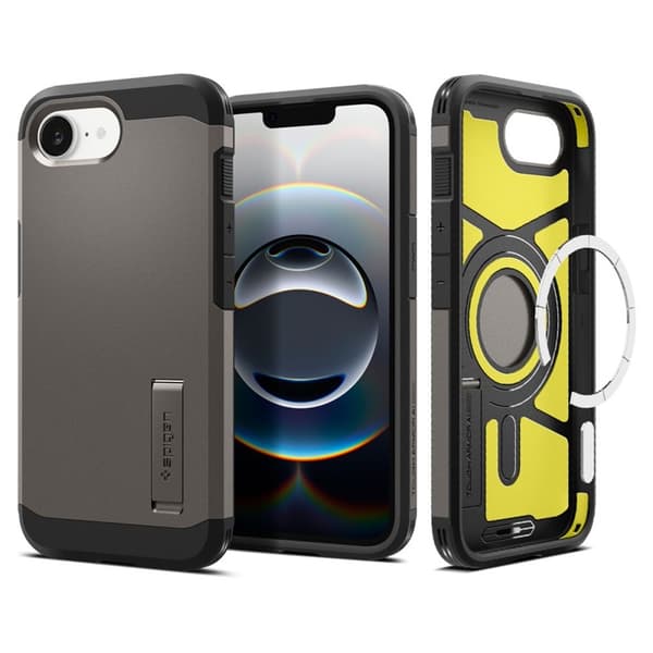 Spigen Tough Armor Mag MagSafe - Case for iPhone 16e (Gunmetal)