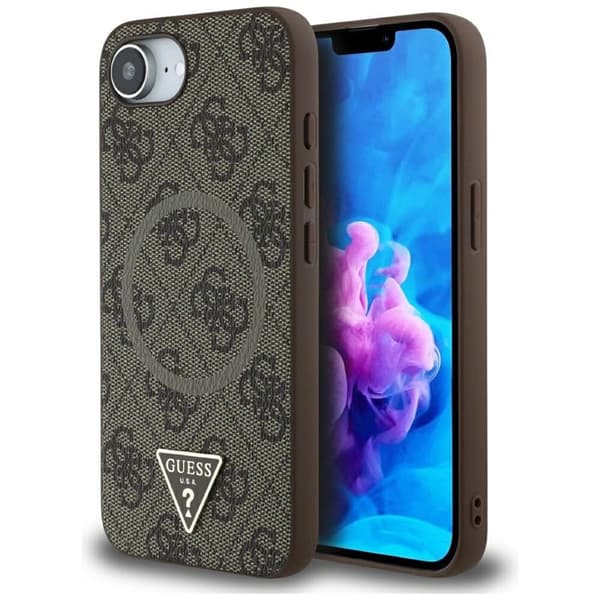 Guess4GRingTriangleLogoMagSafe-CaseforiPhone16e(brown)