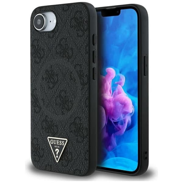 Guess 4G Ring Triangle Logo MagSafe - Case for iPhone 16e (black)