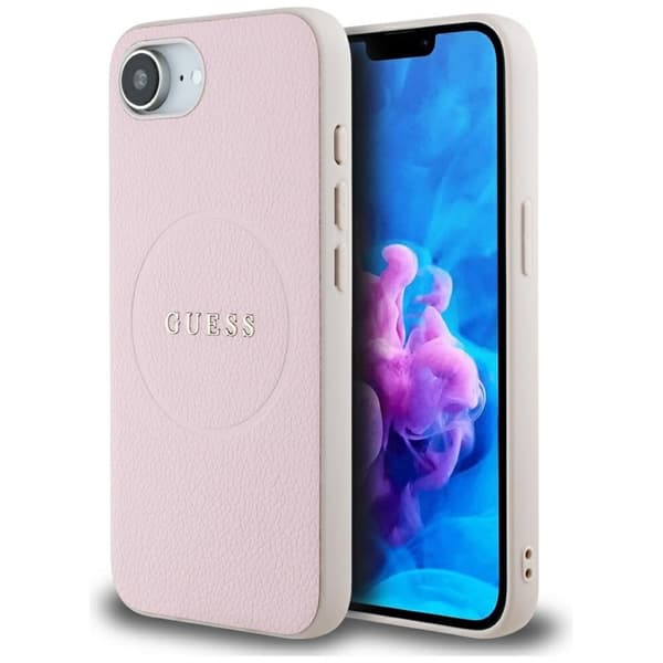 GuessGrainedRingMagSafe-CaseforiPhone16e(pink)