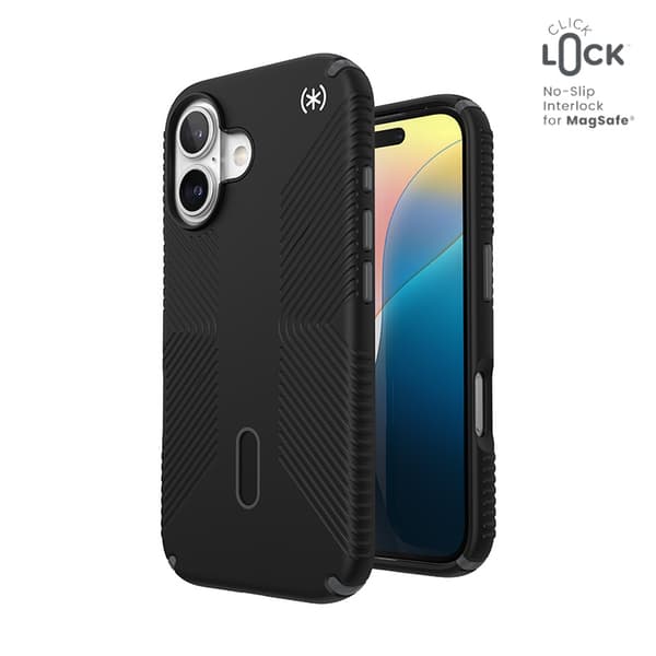 Speck Presidio2 Grip ClickLock & MagSafe - Case for iPhone 16 (Black / Slate Grey / White)