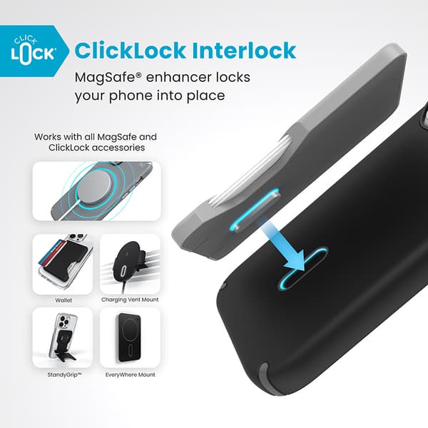 Speck Presidio2 Pro ClickLock & MagSafe - Case for iPhone 16 Pro (Black / Slate Grey / White)