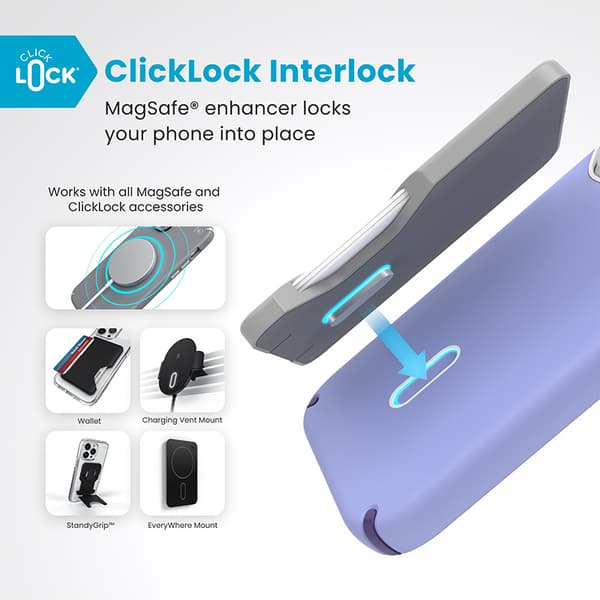 SpeckPresidio2ProClickLock&MagSafe-CaseforiPhone16Pro(FutureLavender/CassisPurple/White)