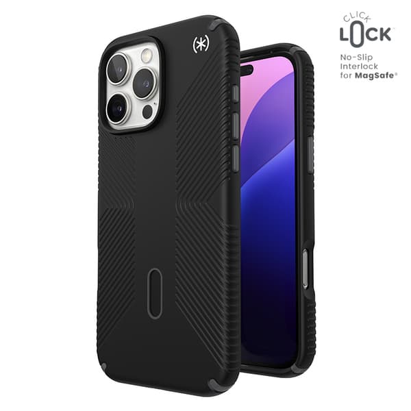 SpeckPresidio2GripClickLock&MagSafe-CaseforiPhone16ProMax(Black/SlateGrey/White)