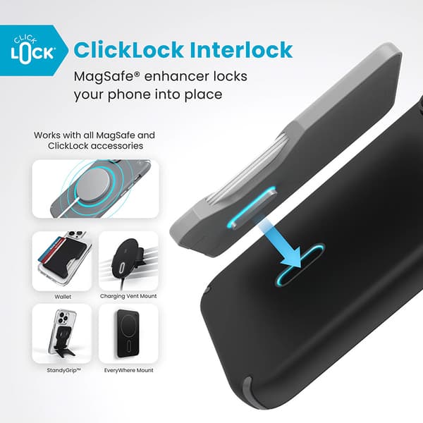 SpeckPresidio2ProClickLock&MagSafe-CaseforiPhone16ProMax(Black/SlateGrey/White)