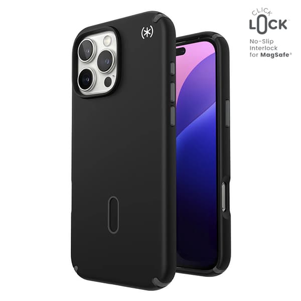 SpeckPresidio2ProClickLock&MagSafe-CaseforiPhone16ProMax(Black/SlateGrey/White)