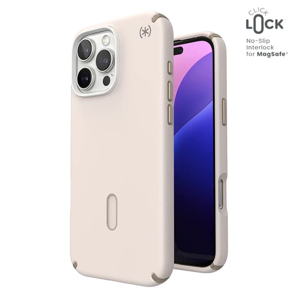 Speck Presidio2 Pro ClickLock & MagSafe - Case for iPhone 16 Pro Max (Bleached Bone / Heirloom Gold / Hazel Brown)