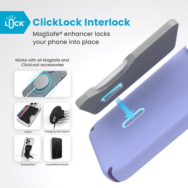 Speck Presidio2 Pro ClickLock & MagSafe - Case for iPhone 16 Pro Max (Future Lavender / Cassis Purple / White)