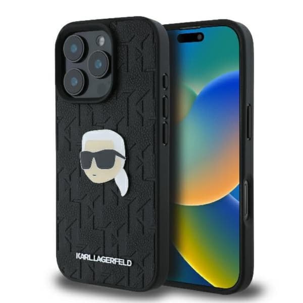 KarlLagerfeldMonogramKarlHeadPin-CaseforiPhone16Pro(black)