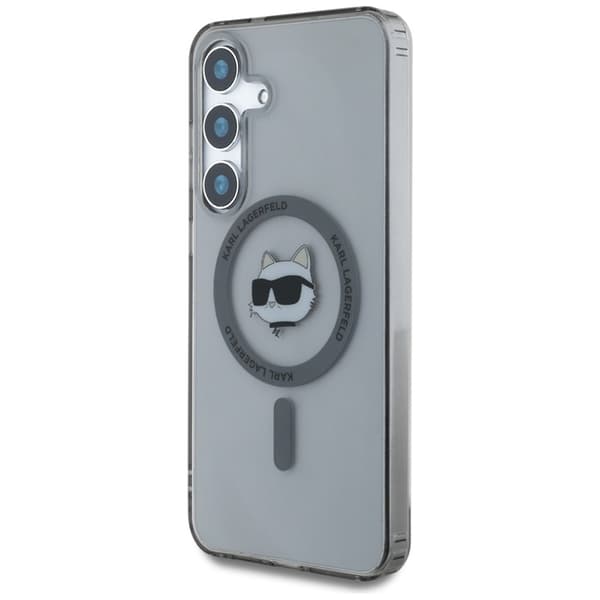 Karl Lagerfeld Button Choupette Head Printed Logo MagSafe - Case for Samsung Galaxy S25 (Black)