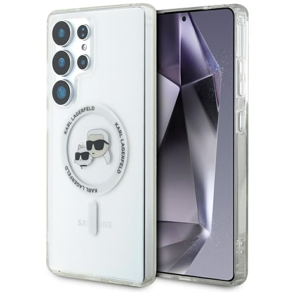 KarlLagerfeldButtonKarl&ChoupetteHeadsPrintedLogoMagSafe-CaseforSamsungGalaxyS25Ultra(White)