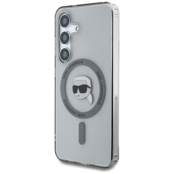 KarlLagerfeldButtonKarlHeadPrintedLogoMagSafe-CaseforSamsungGalaxyS25(Black)
