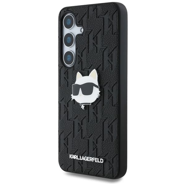 KarlLagerfeldLeatherMonogramPinLogoChoupetteHead-CaseforSamsungGalaxyS25+(Black)
