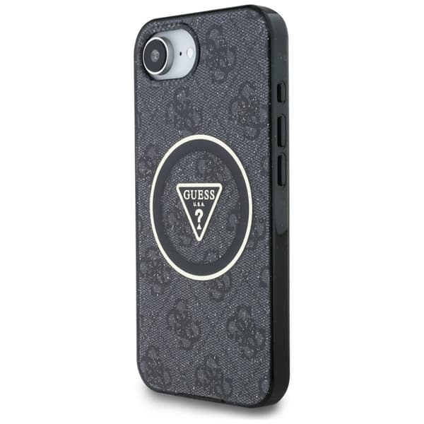 GuessIMLMetalGlitter4GCircleTriangleMagSafe-CaseforiPhone16e(black)
