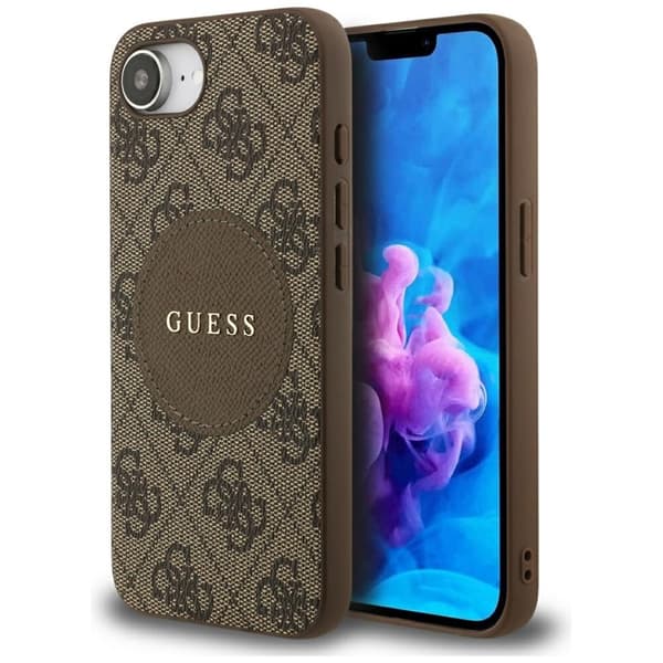 Guess4GCircleClassicLogoMagSafe-CaseforiPhone16e(brown)