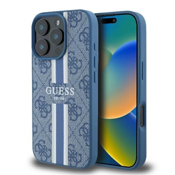 Guess4GPrintedStripesMagSafe-CaseforiPhone16Pro(blue)