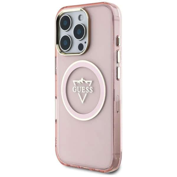GuessIMLMetalMountainLogoMagSafe-CaseforiPhone16ProMax(pink)