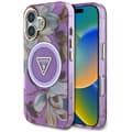 Pikkukuva 1 / 2: GuessGlitterFlowersTriangleButtonsMagSafe-CaseforiPhone16(purple)
