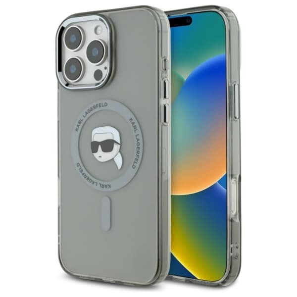 Karl Lagerfeld IML Metal Karl Head MagSafe - Case for iPhone 16 Pro Max (black)