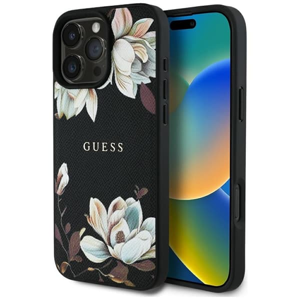 GuessGrainedPrintedFlowerPatternMagSafe-CaseforiPhone16ProMax(black)