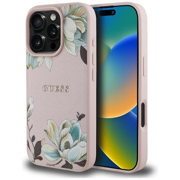 GuessGrainedPrintedFlowerPatternMagSafe-CaseforiPhone16ProMax(pink)