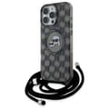 Miniatyrbillede 1 af 2: KarlLagerfeldIMLCrossbodyMonogramKarl&ChoupetteHeadMagSafe-CaseforiPhone16ProMax(black)